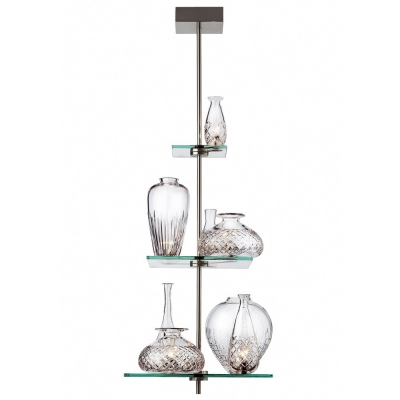 Bold and Modern Three Tiers Etched Glass Vase Designer Island Lighting