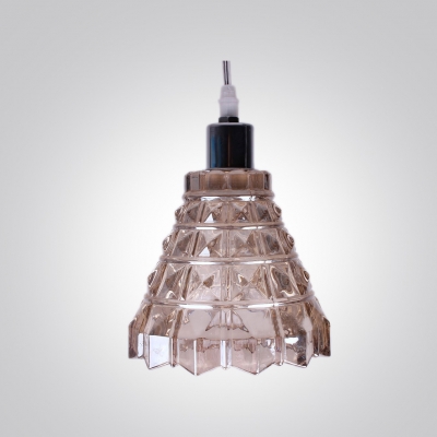 Bold Design Bell Shaded Mini Pendant Light Embedded with Clear Crystal Squares