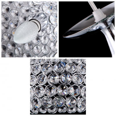 Brilliant Design Crystal Beaded Bowl Shade Multi-Light Pendant  with Rectangular Canopy