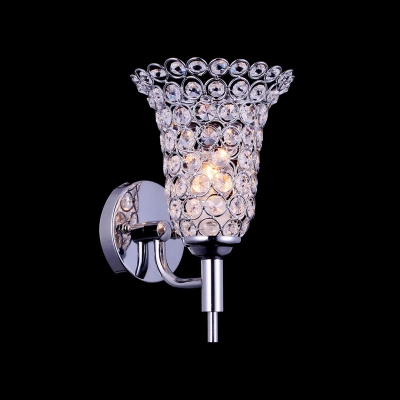 

Elegant Single Light Flower-like Crystal Shade Stylish Wall Sconce Creating Chic and Exciting Embellishment For Home Decor, HL328170