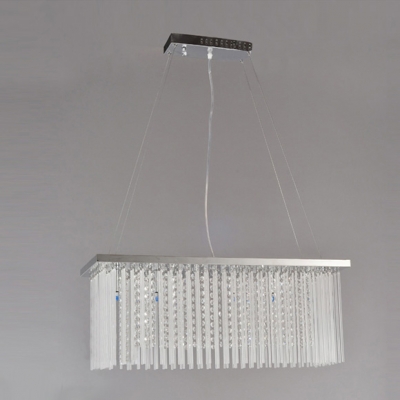 Exquisite Glamour Defines Dazzling Pendant Light with Crystal Falls from Silver Finished Frame