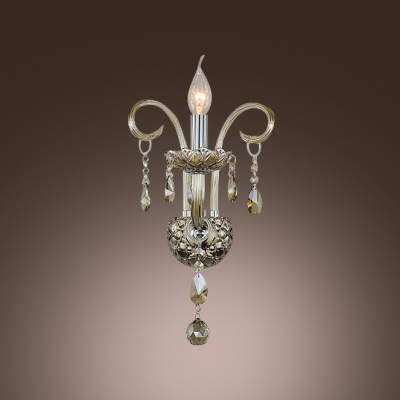 Grand Bold Single Wall Sconce With White Fabric Shade Makes Stunning Statement and Elegant Presence