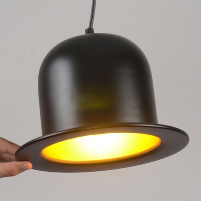 Lovely And BeautifulHat Shaped Designer Pendant Lighting 11.8”Wide Black