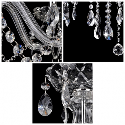 Majestic and Bold 4-light Chandelier Finished in Chrome Gleams with Clear Crystals