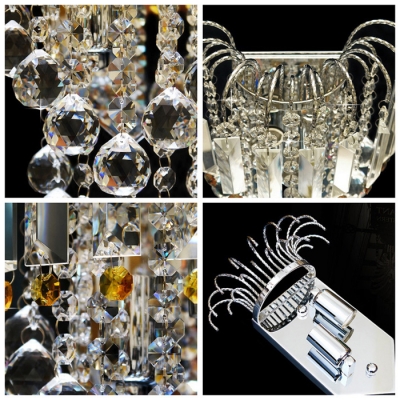 Stunning Scrolls and Clear Crystal Balls Wall Sconce makes Welcomed Addition to Your Decor