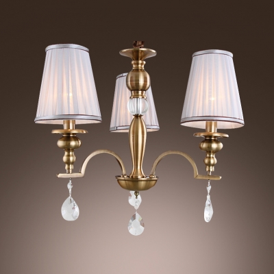 Traditional Crystal Droplets and Sphere Elegant Brass Finished Chandelier