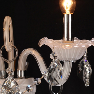 Two Candle-style Light  Wall Sconce Features Graceful Curving Crystal Arms