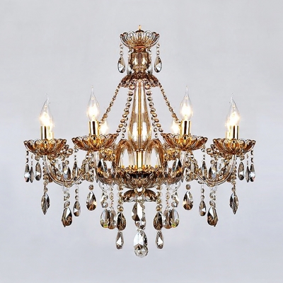 Beautiful and Elegant Waterfall Crystal Chandelier with 6 Candle Light 27.5