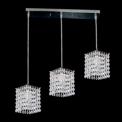 Crystal Falls Hanging From Delicate Chrome Finish Stainless Steel Base Composed Kitchen Pendant