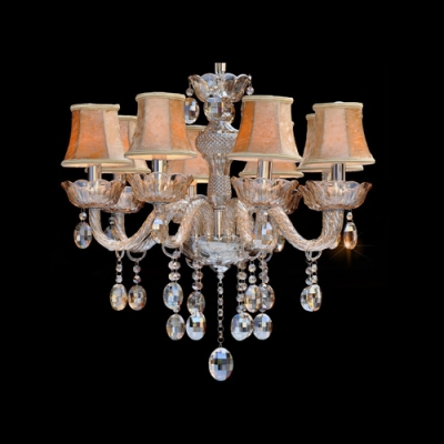 Faceted Glittering Crystal Drops Exquisite Design Bell Shade Dizzying Crystal Chandelier
