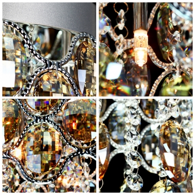 Generous Flushmount Ceiling Fixturewith  Strands of Clear Crystal Create Exquisite Llighting Choice to Your Decor