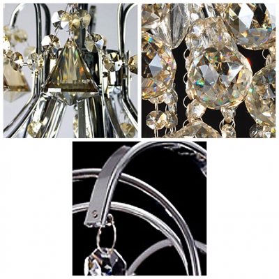 Glittering Crystal Diamonds Dropped Cut Metal Frame Mini Pendant Chandelier