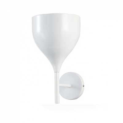 Mini 1-light White Finished Wine Cup Wall Light