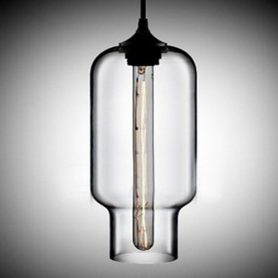 Open-Mouthed Colored Glass LOFT Industrial Mini Pendant