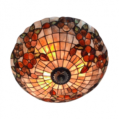 Red Dragonfly Five-light Tiffany  Style Pendant Light Embracing Shell-made Shade