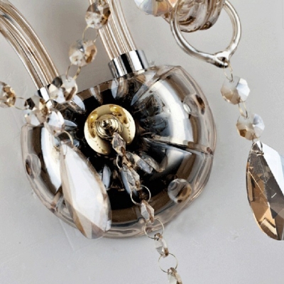 Shining Modern Crystal Accent  Wall Sconce with Graceful Scrolling Arms Creating Elegant Embellishment to Feminine Room