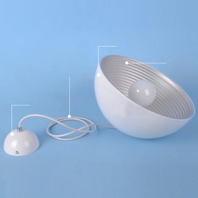 Soft 11.8”Wide Designer Aluminum Bowl Shaped Large Pendant Light