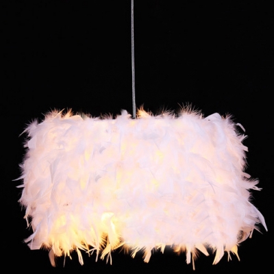 Soft White Feather and Purity Large Designer Pendant Light