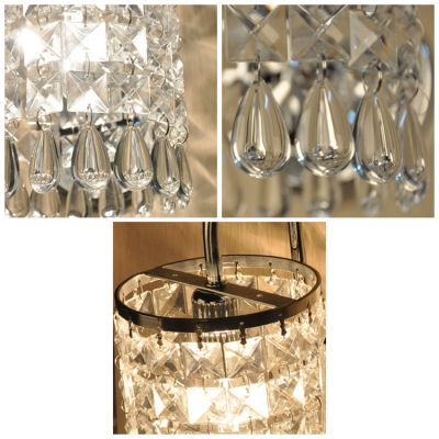Sophisticated Decor with Brilliant Two Light Crystal String Wall Light Fixture.