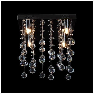 Square Canopy Suspended Crystal Spheres and Beads 11.8