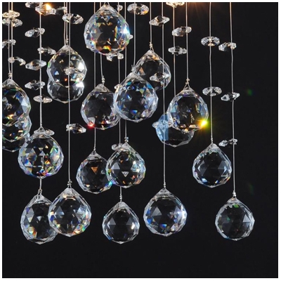 Square Canopy Suspended Crystal Spheres and Beads 11.8