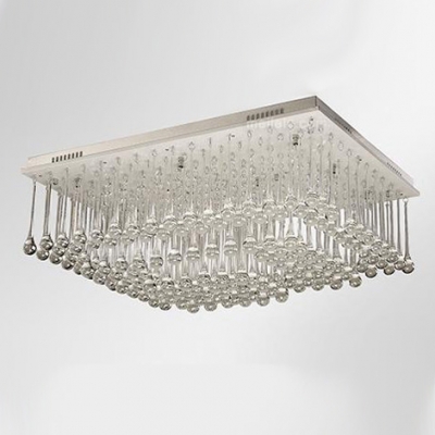 Stunning Clear Crystal Rain Square Stainless Steel Canopy 23.6