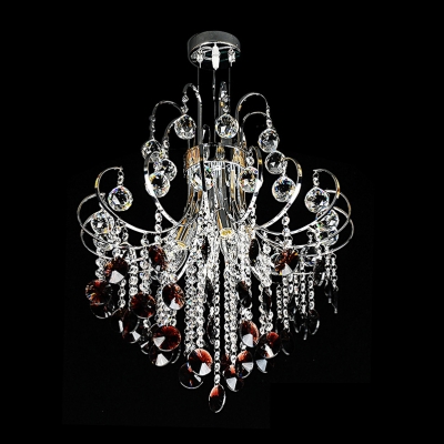 Stunning Red Crystal Corona Chandelier Shine with Bright  Clear Crystal Strands and Balls