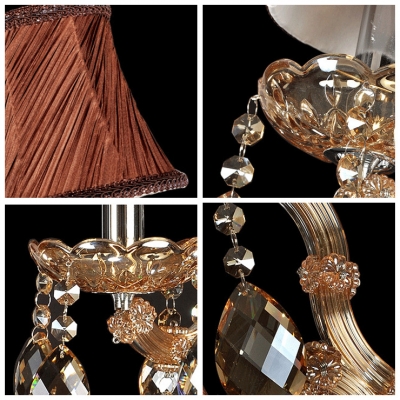 Unique Design with Clear Crystal and Single Candle-style Light Formed Dramatic LuxuriousWall Sconce