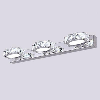 With Pure Sparkle and Graceful Modern Form Elegant Bath Light Brightens with Glittering Clear Crystal