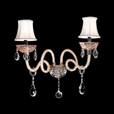 

A Handsome Traditional Wall Sconce Complete with Scrolling Arms and Crystal Drops, HL359880