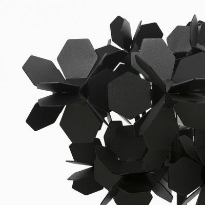 Branched Modern Black Flower Covered Table Lamp