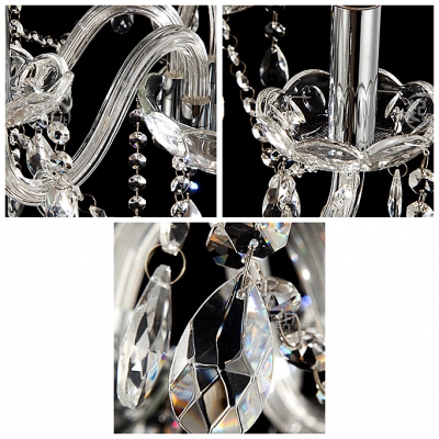 Clear Crystal Arms Dizzying Crystal Strands and Drops Traditional Chandelier
