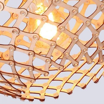 Creative Wood Designer Large Pendant Light In Natural Style