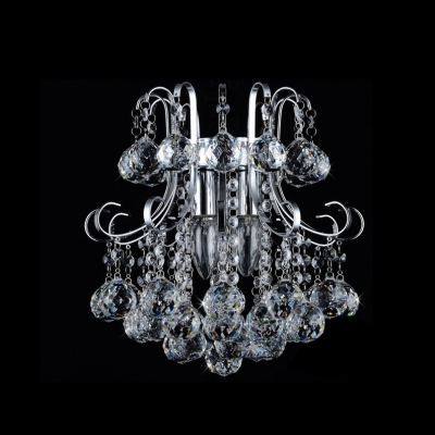 Exquisite Three Lights Crystal Cascade Modern Large Pendant Light Finished in Polished Chrome