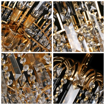 Grand Ceiling Fixture Offer Plenty of Sparkle with Gold Finish Frame and Gleaming Crystals