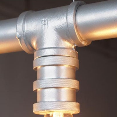 LOFT Downward Pipe Silver LED Pendant with Four Lights