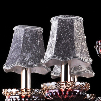 Purple Crystal Glass Arms Silver Shades Classic Chandelier Shine with Clear Crystal Drops