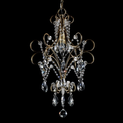 Romantic Swag Chandelier Features Intricate Crystal Strings for Glamorous Look
