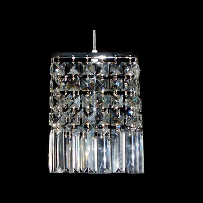 Shimmering Clear Crystal Carefully Arranged Add Glamour to Contemporary Breathtaking Mini Pendant Light