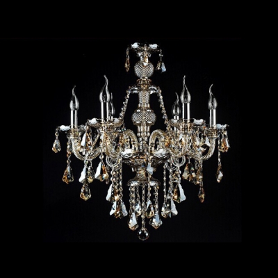 Six Candle Lights Classic Style Champagne Colored Crystal Brilliant Design Chandelier