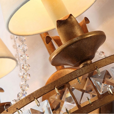 Sparkling Antique Brass and Clear Crystal Wall Sconce Offers Steely Modern Feel