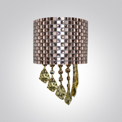 Sparkling Wall Light with Amber Crystal Droplets Add Feminine Touch to Your Bathroom