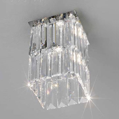 Stunning Chrome Finish and Square Ccrystals Add Glamour to Gleaming Semi-flushmount Ceiling Light