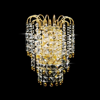 Timeless Wall Sconce Adorned with Graceful Strolls Hanging Strands of  Crystal Beads