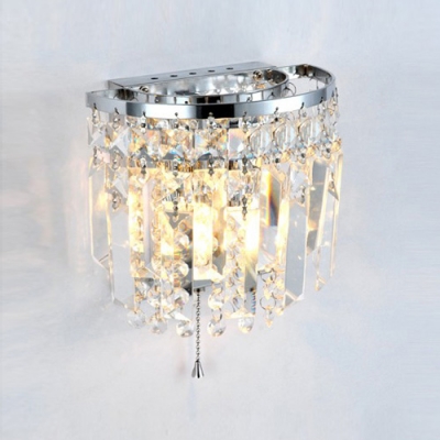 Unique Designed Wall Sconce Complete with Graceful Clear Teardrops