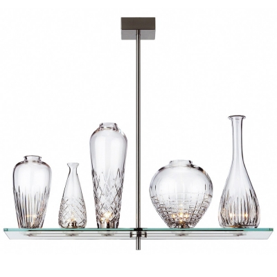 17.1”Wide 5-Light Etched Glass Vase Designer Island Lighting