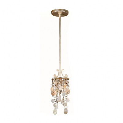 Add Glistening Pizzazz to Your Decor with Delicate Shells and Crystal Swag Pendant Llight
