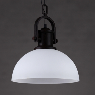 Bowl Frosted Glass Shaded Industrial One-light LED Mini Pendant