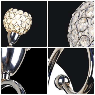 Clear Diamond Crystal and Graceful Scrolls Add Charm to Delightful Single-light Wall Sconce