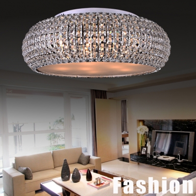 Crystal Beaded Round Lavish and Garceful Crystal Flush Mount Light Finshed in Chrome